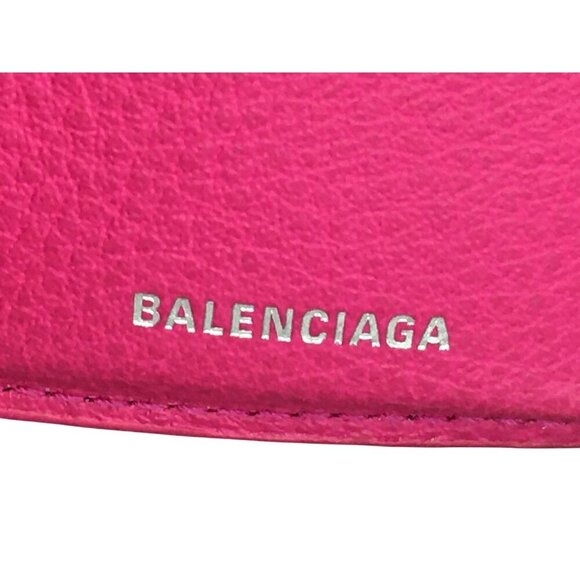 Balenciaga Papier Mini Wallet Pink Leather Envelope Design Foldable Wallet - Picture 5 of 7
